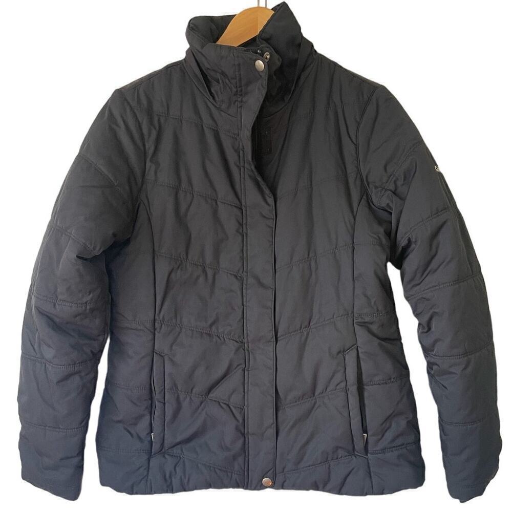 Columbia Mid Weight Black Puffer Jacket with Drawstring Waist • Size L 🗣